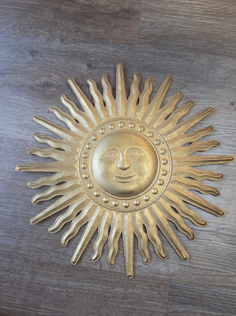 Midwest Imports Celestial Gold Tone Metal Sun Face Wall Hanging Decor